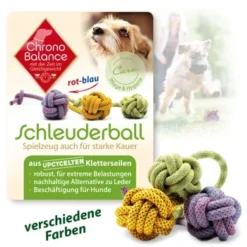 ChronoBalance Upcycled Hundespielzeug Schleuderball Blau